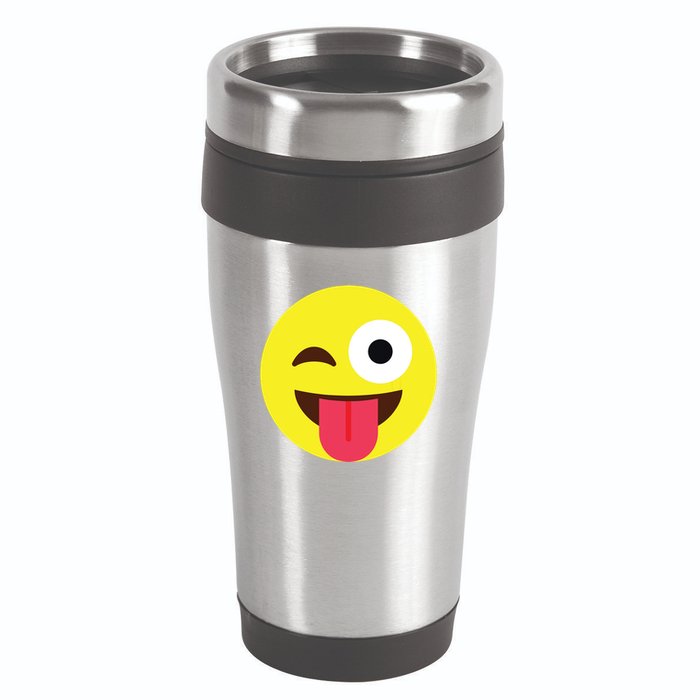Emoticon Winking Face With Tongue 16oz Travel Tumbler