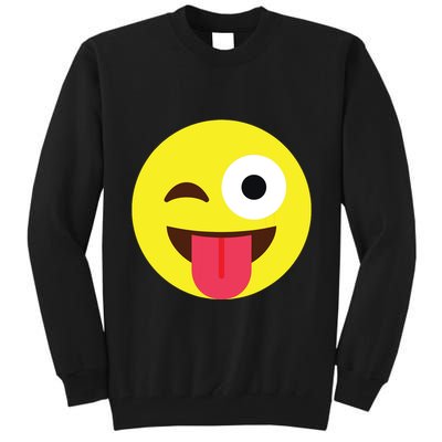 Emoticon Winking Face With Tongue Tall Sweatshirt