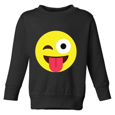 Emoticon Winking Face With Tongue Toddler Sweatshirt