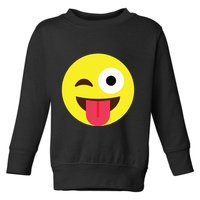 Emoticon Winking Face With Tongue Toddler Sweatshirt