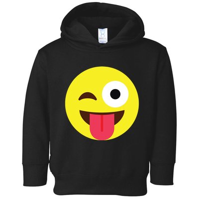Emoticon Winking Face With Tongue Toddler Hoodie