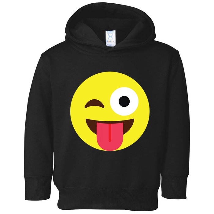 Emoticon Winking Face With Tongue Toddler Hoodie