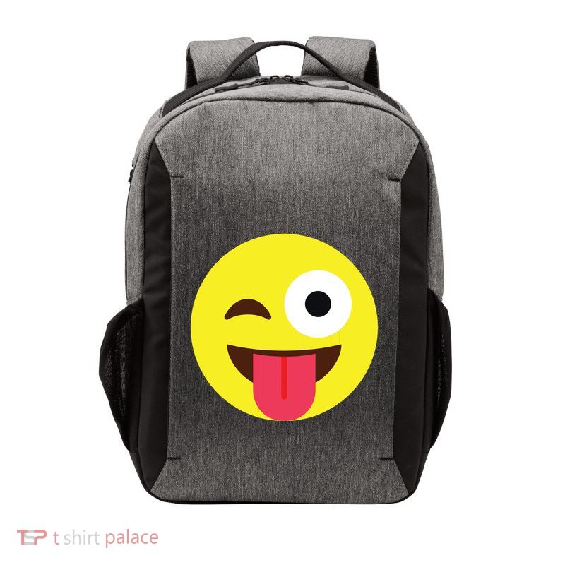 Emoticon Winking Face With Tongue Vector Backpack