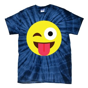 Emoticon Winking Face With Tongue Tie-Dye T-Shirt