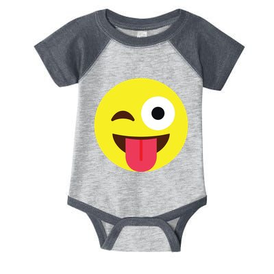 Emoticon Winking Face With Tongue Infant Baby Jersey Bodysuit