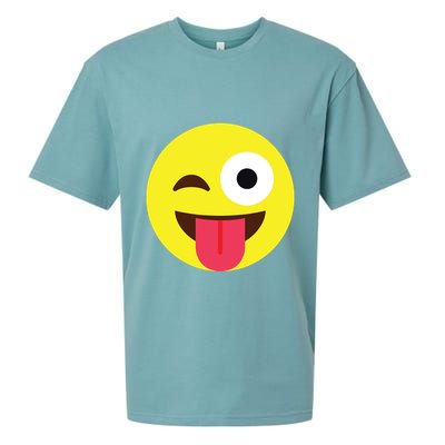 Emoticon Winking Face With Tongue Sueded Cloud Jersey T-Shirt