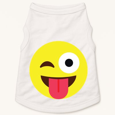 Emoticon Winking Face With Tongue Doggie Tank