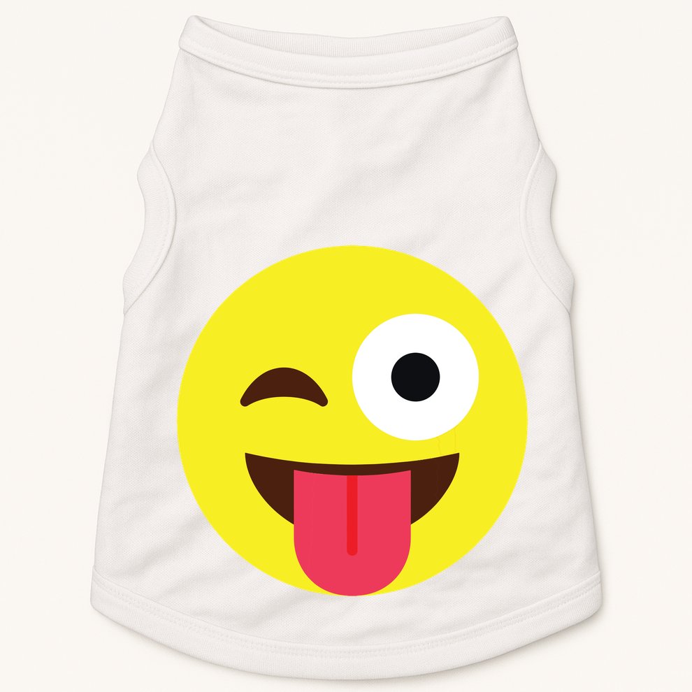 Emoticon Winking Face With Tongue Doggie Tank