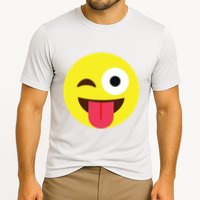Emoticon Winking Face With Tongue Performance Shirt