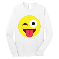 Emoticon Winking Face With Tongue Long Sleeve Shirt