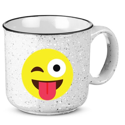 Emoticon Winking Face With Tongue 15oz Campfire Ceramic Mug
