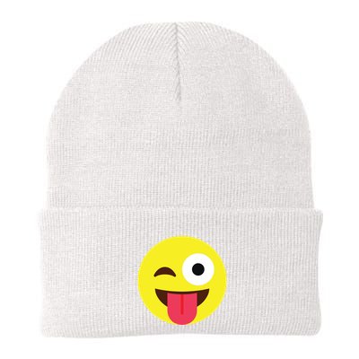 Emoticon Winking Face With Tongue Beanie