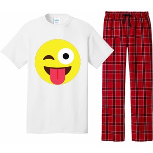 Emoticon Winking Face With Tongue Pajama Set