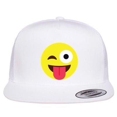 Emoticon Winking Face With Tongue Flatbill Hat