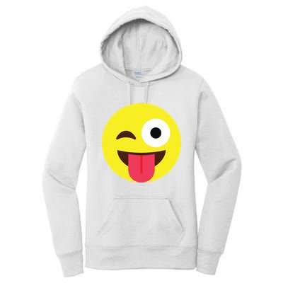 Emoticon Winking Face With Tongue Women's Pullover Hoodie