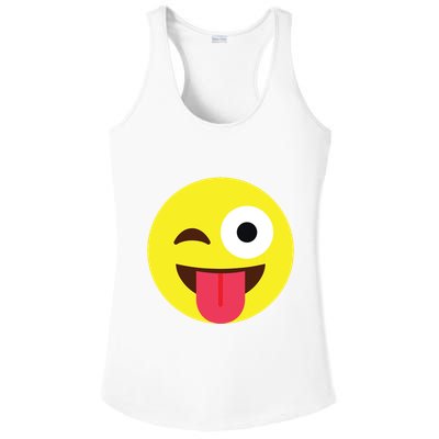 Emoticon Winking Face With Tongue Ladies PosiCharge Competitor Racerback Tank