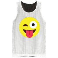 Emoticon Winking Face With Tongue Mesh Reversible Basketball Jersey Tank