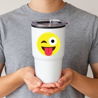 Emoticon Winking Face With Tongue Tumbler