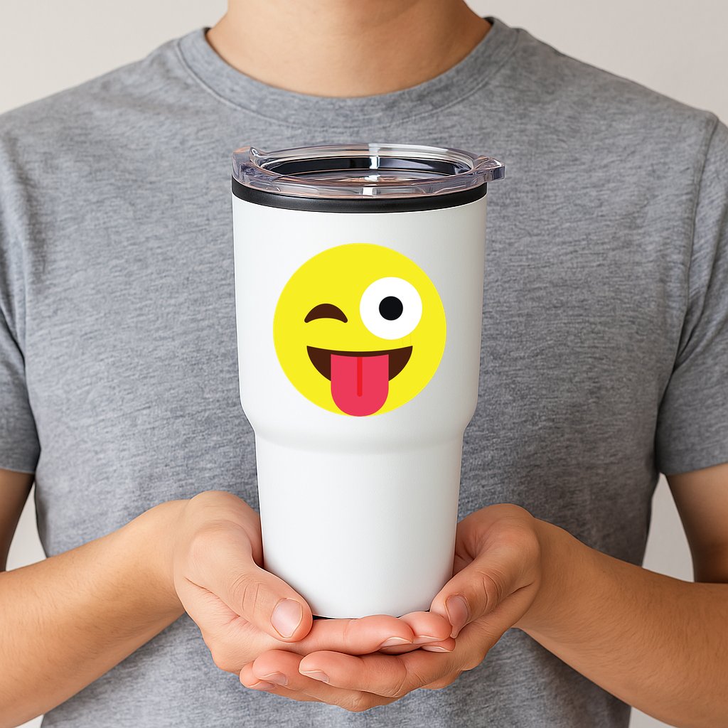 Emoticon Winking Face With Tongue Tumbler