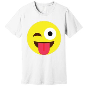 Emoticon Winking Face With Tongue Premium T-Shirt