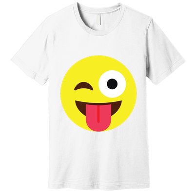 Emoticon Winking Face With Tongue Premium T-Shirt