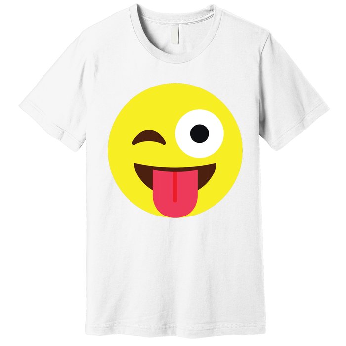 Emoticon Winking Face With Tongue Premium T-Shirt