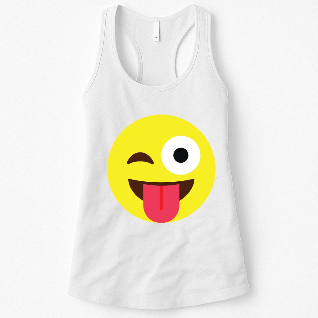 Emoticon Winking Face With Tongue Womens Tank Top