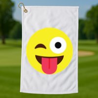 Emoticon Winking Face With Tongue Golf Towel