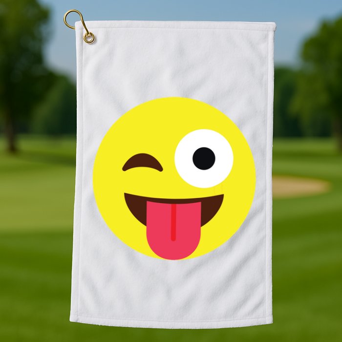 Emoticon Winking Face With Tongue Golf Towel