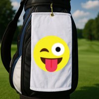 Emoticon Winking Face With Tongue Golf Towel
