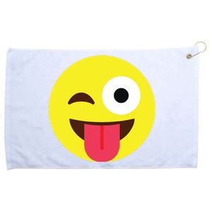 Emoticon Winking Face With Tongue Grommeted Golf Towel