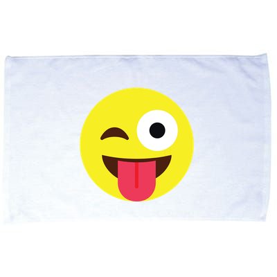 Emoticon Winking Face With Tongue Microfiber Hand Towel
