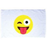 Emoticon Winking Face With Tongue Microfiber Hand Towel