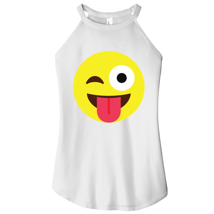 Emoticon Winking Face With Tongue Women's Perfect Tri Rocker Tank