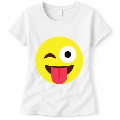 Emoticon Winking Face With Tongue Womens T-Shirt