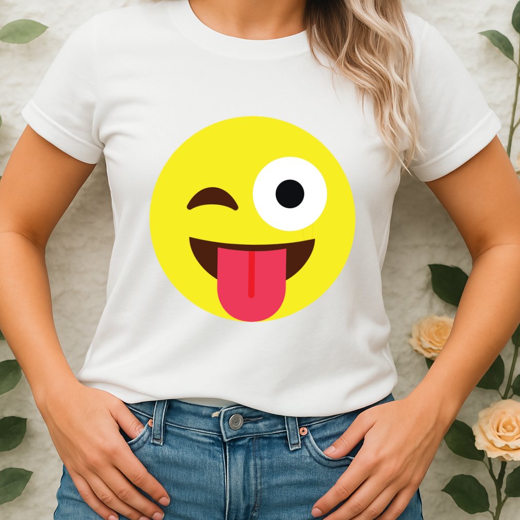 Emoticon Winking Face With Tongue Womens T-Shirt