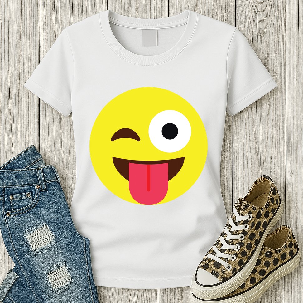 Emoticon Winking Face With Tongue Womens T-Shirt