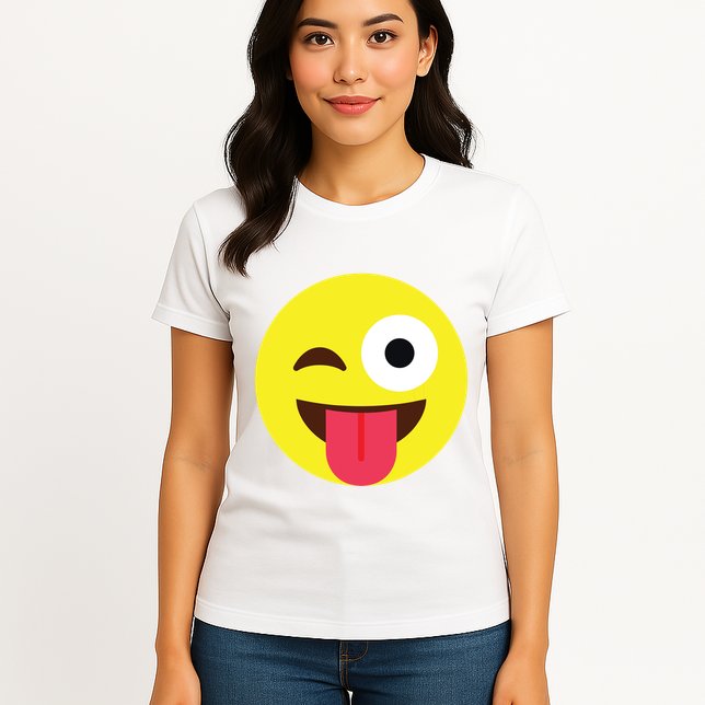 Emoticon Winking Face With Tongue Womens T-Shirt
