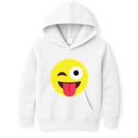 Emoticon Winking Face With Tongue Kids Hoodie