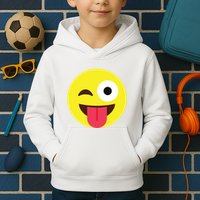 Emoticon Winking Face With Tongue Kids Hoodie