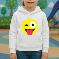Emoticon Winking Face With Tongue Kids Hoodie