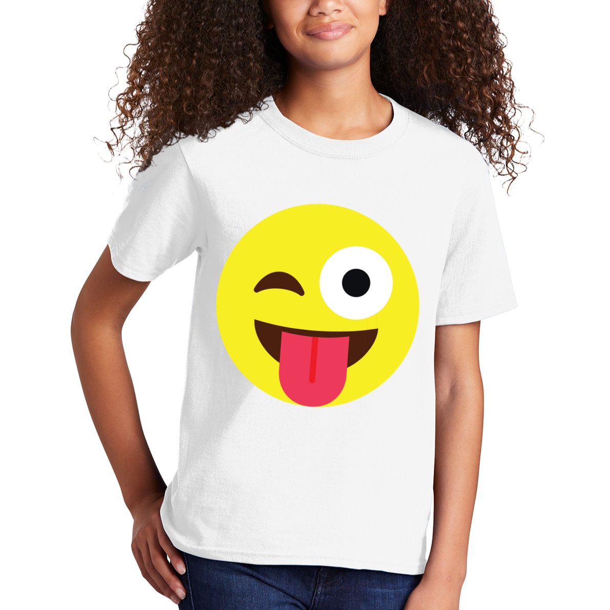 Emoticon Winking Face With Tongue Kids T-Shirt