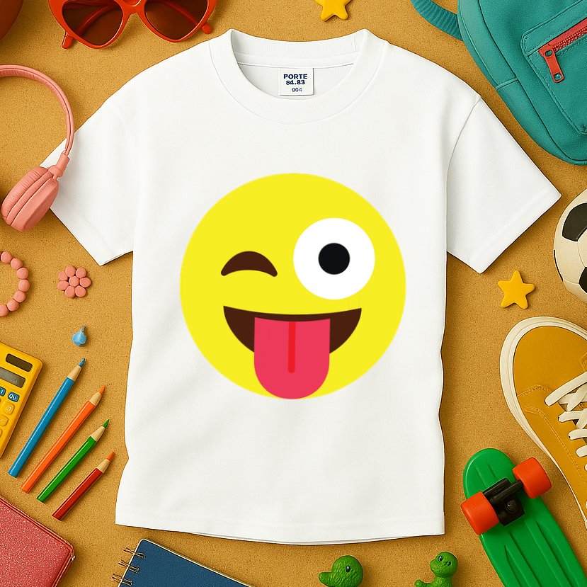 Emoticon Winking Face With Tongue Kids T-Shirt