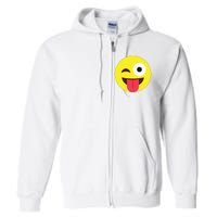 Emoticon Winking Face With Tongue Full Zip Hoodie