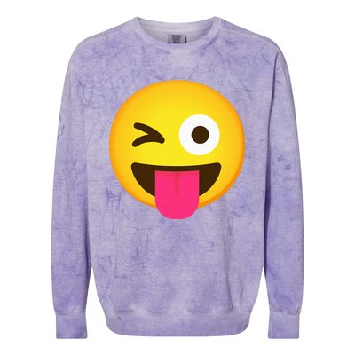 Emoticon Winking Face With Stuck Out Tongue And Winking Eye Colorblast Crewneck Sweatshirt