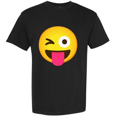 Emoticon Winking Face With Stuck Out Tongue And Winking Eye Garment-Dyed Heavyweight T-Shirt