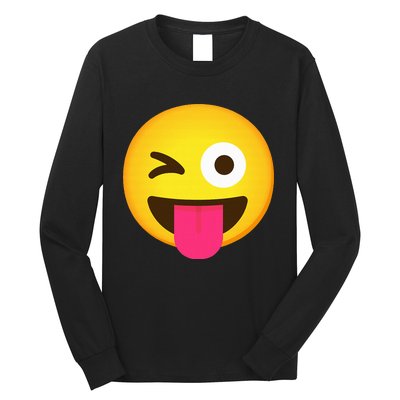 Emoticon Winking Face With Stuck Out Tongue And Winking Eye Long Sleeve Shirt