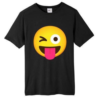 Emoticon Winking Face With Stuck Out Tongue And Winking Eye Tall Fusion ChromaSoft Performance T-Shirt