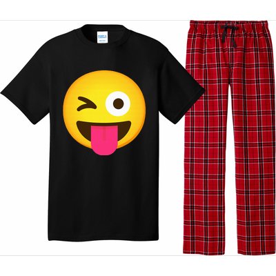 Emoticon Winking Face With Stuck Out Tongue And Winking Eye Pajama Set