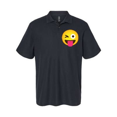 Emoticon Winking Face With Stuck Out Tongue And Winking Eye Softstyle Adult Sport Polo